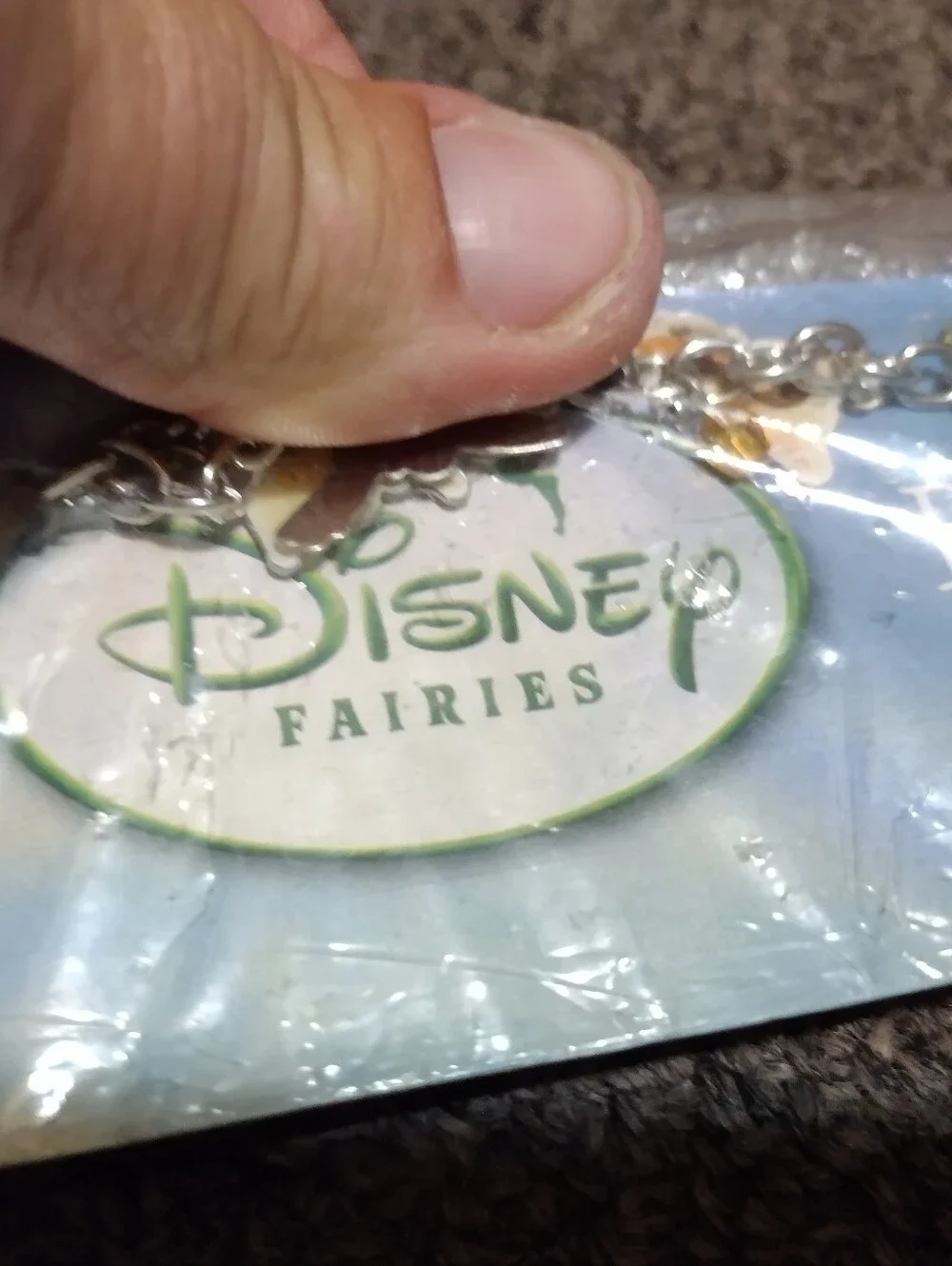 Disney Fairies Silver Charm Bracelet with Yellow & Green Accents